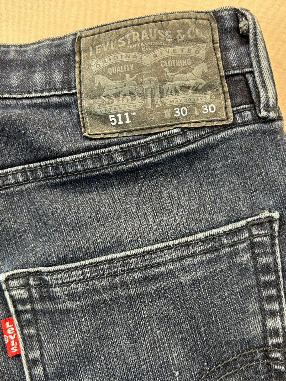 Levis 511 Jeans Mens Size 30x30 Dark Blue Denim Mid Rise Straight Stretch